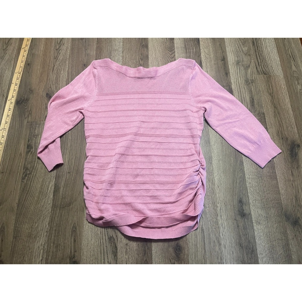 All at Once Shirt, Girl's Size Large, Pink, 3/4 Sleeve, Side Ruched
